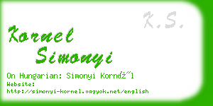 kornel simonyi business card